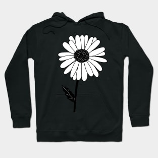 Black and White Daisy Flower Hoodie